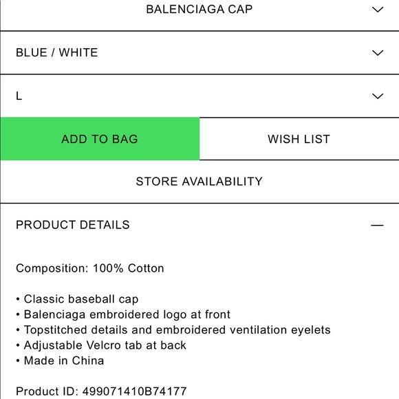 Balenciaga Hat Cap Blue - Picture 8 of 8